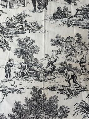 Vintage Laura Ashley Toile black and white Fabric